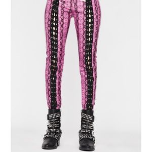 Dolls Kill Mable Pleather Lace Up Pants